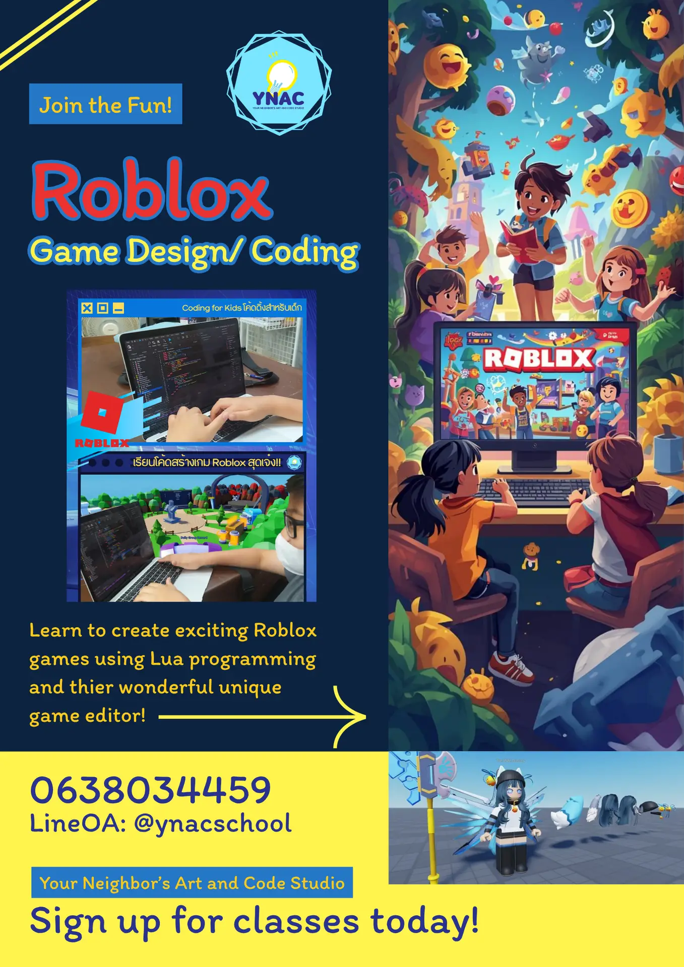 YNAC Coding for Teens – Roblox World สอนเกมโรบ็อก